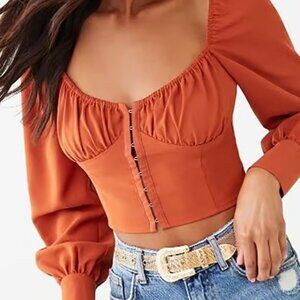 FOREVER 21 Chestnut Regular Fit Crop Top - Size M